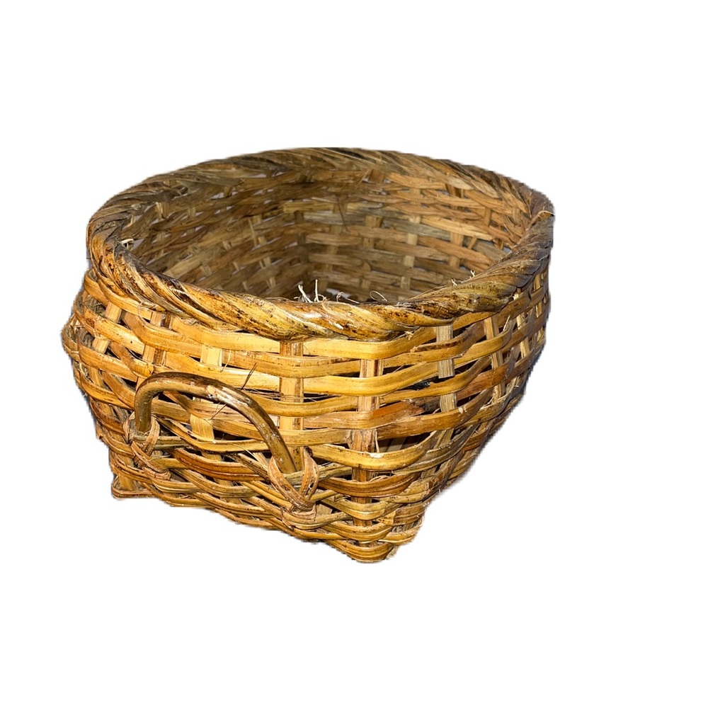 Wooden woven basket for decor